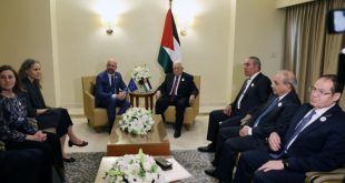 الرئيس عباس يلتقي رئيس مجلس الاتحاد الأوروبي