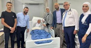 المحافظ ليلى غنّام تعود المحررة إسراء الجعابيص التي تتلقى العلاج في الأردن