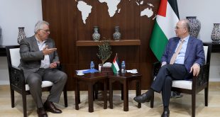 رئيس الوزراء محمد مصطفى يبحث مع رئيس سلطة المياه سبل تطوير قطاع المياه في فلسطين